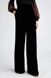 Ulla Johnson Veronica High Rise Silk-velvet Wide-leg Pants In Black