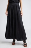 Ulla Johnson Krista Pleated Pull-on Maxi Skirt In Noir