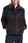 SCOTCH & SODA PLAID HIGH PILE FLEECE TRUCKER JACKET