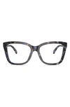 Tory Burch 55mm Square Optical Glasses In Blue Tortoise