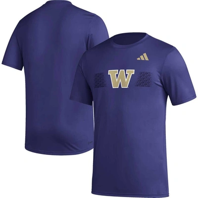 Adidas Originals Men's Adidas Purple Washington Huskies Pregame Aeroready T-shirt