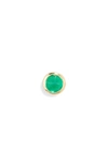 Monica Vinader Siren Mini Green Onyx Single Stud Earring In Gold