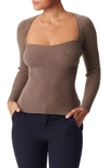 Sam Edelman Women's Skye Ribbed Long-sleeve Top In Chocolate Chip