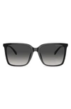 Michael Kors Canberra 56mm Square Sunglasses In Black