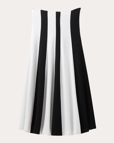 Bite Studios Women's Two Tone A-line Skirt In Black White