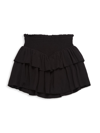 Katiej Nyc Girl's Brooke Tiered Ruffle Skirt In Black