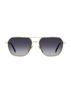 David Beckham Men's 59mm Metal Aviator Sunglasses In Gold Black Grey