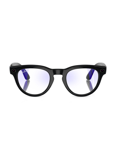 Ray Ban Women's Rw4009 50mm Ray-ban Meta Headliner Pantos Smart Glasses In Black