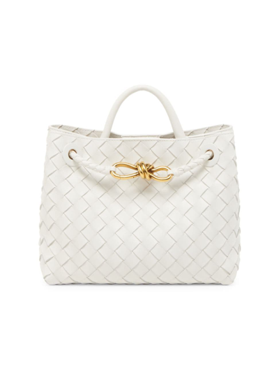 Bottega Veneta Andiamo Medium Shoulder Bag In White