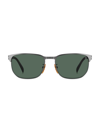 David Beckham Men's 59mm Metal Rectangular Sunglasses In Matte Ruthenium Green