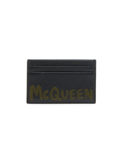 ALEXANDER MCQUEEN MEN'S LOGO LEATHER CARD HOLDER