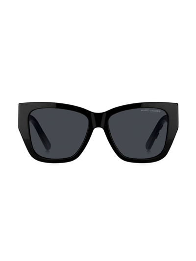 Marc Jacobs 55mm Cat Eye Sunglasses In Black Beige