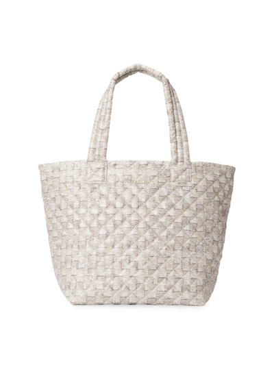 Mz Wallace Medium Metro Quilted Nylon Tote In Greige