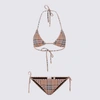 Burberry Beige Vintage Check Triangle Bikini In Beige