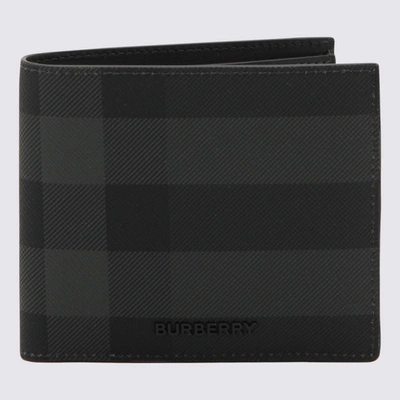 Burberry Check Coated Canvas Bifold Wallet In Charcoal