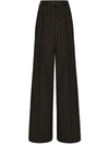 Dolce & Gabbana Pinstripe-print Wide-leg Trousers In Rigato