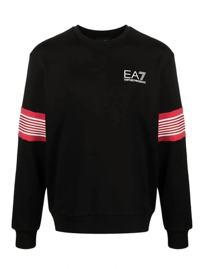 Ea7 Cotton Sweatshirt In Black