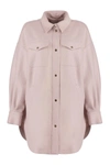 Herno Felted-finish Virgin Wool Shirt In Pink