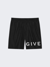Givenchy Logo-embroidered Swim Shorts In Black And White