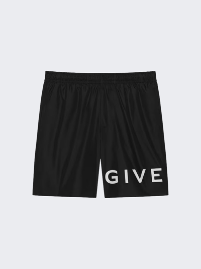 Givenchy Logo-print Shell Swim Shorts In Black And White