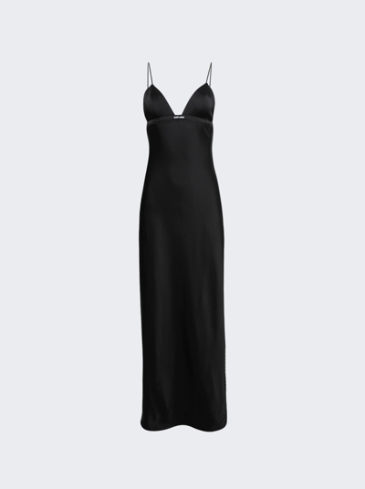 Miu Miu Long Silk Dress In Black