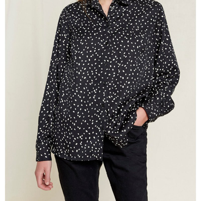 People Tree Catherine Button Down Blouse In Black