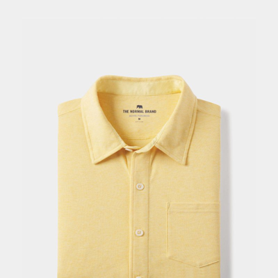 The Normal Brand Active Puremeso Button Down Shirt In Yellow
