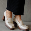 Alohas Busy 85mm Leather Pumps In White