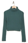ABOUND CABLE KNIT CROP TURTLENECK SWEATER