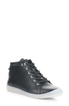 Fly London Ibex Sneaker In Black Supple Leather
