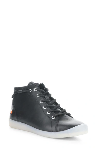 Fly London Ibex Sneaker In Black Supple Leather