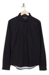 Denim And Flower Polka Dot Long Sleeve Button-up Shirt In Navy/ Mustard