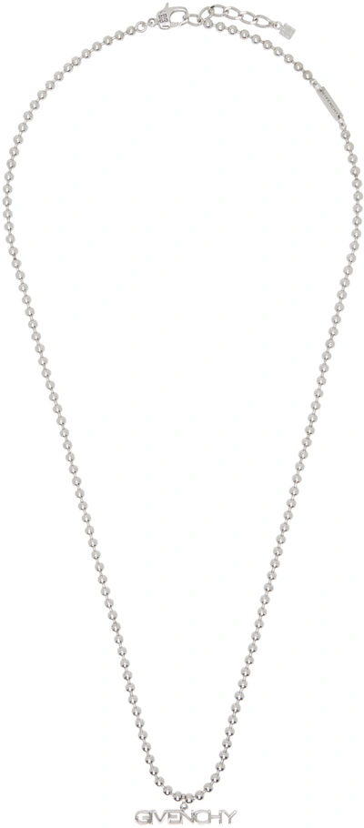 Givenchy Silver Letters Necklace In 040-silvery