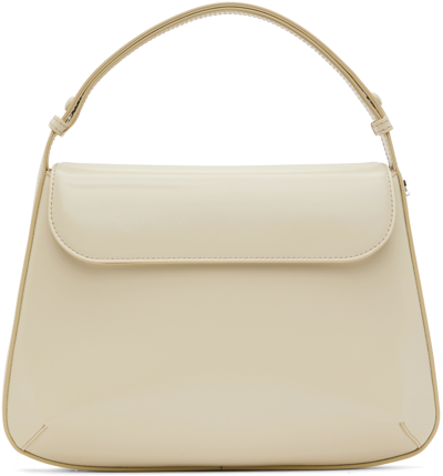 Courrèges Off-white Medium Sleek Leather Bag In Oat Meal