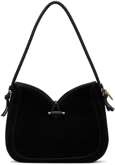 Isabel Marant Vigo Leather Shoulder Bag In Bkgo Black/gold