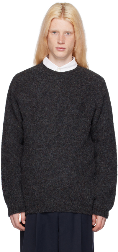 Norse Projects Gray Birnir Sweater In 1034 Charcoal Melang