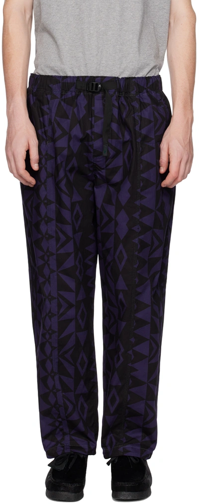 South2 West8 Black & Purple Belted Track Trousers In B-native S&t