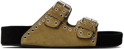 Isabel Marant Taupe Lennyo Buckle Sandals In 50ta Taupe