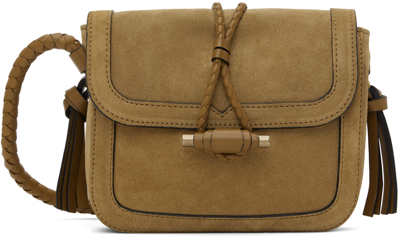 Isabel Marant Vigo Leather-trimmed Suede Shoulder Bag In Brown