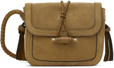 Isabel Marant Vigo Leather-trimmed Suede Shoulder Bag In 50cm Camel