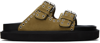 Isabel Marant Lennyo Studded Suede Flat Sandals In 50ta Taupe