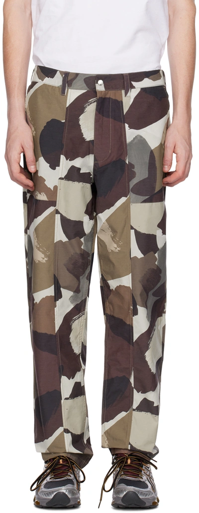 Norse Projects Sigur Straight-leg Camouflage-print Shell Trousers In Brown