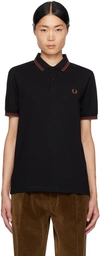 FRED PERRY BLACK & BROWN 'THE FRED PERRY' POLO