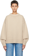 The Row Ophelia Oversized Wool And Cashmere Sweater In Sand