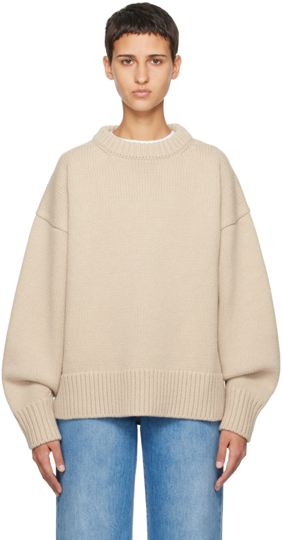 The Row Ophelia Oversized Wool And Cashmere Jumper In Sand