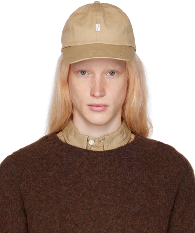 Norse Projects Beige Twill Sports Cap In 0966 Utility Khaki