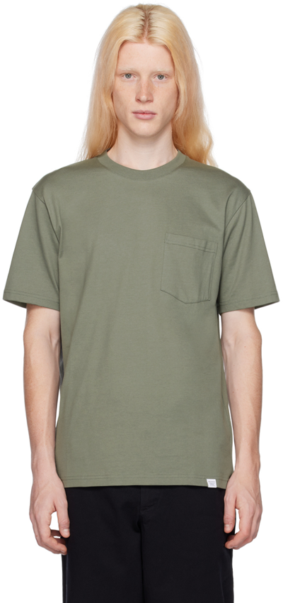 Norse Projects Green Johannes T-shirt In 1054 Pewter