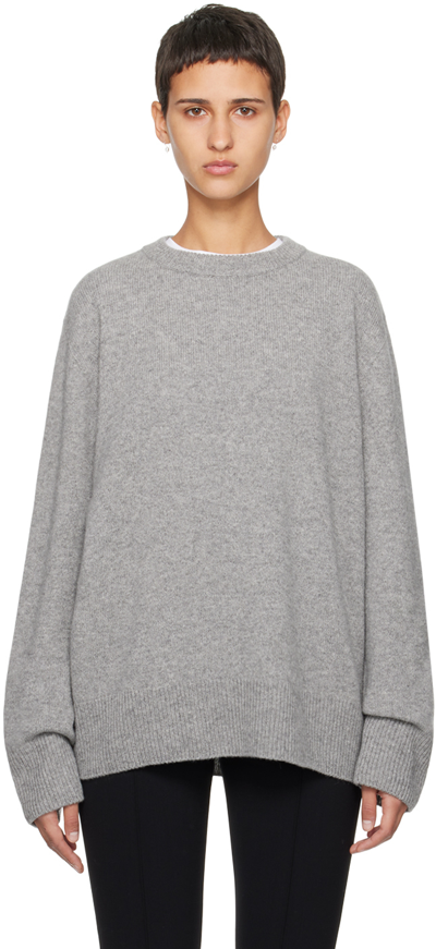 The Row Sibem Wool And Cashmere Sweater In Grey Melange