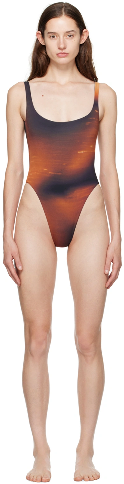 Haight Brown Thidu Swimsuit In 0327 Face Print