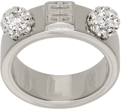 Givenchy Silver 4g Crystal Ring In 040-silvery